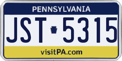 PA license plate JST5315