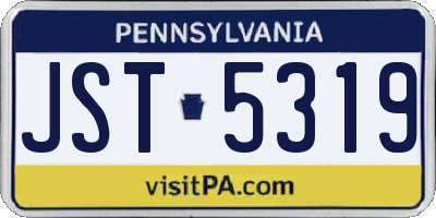 PA license plate JST5319