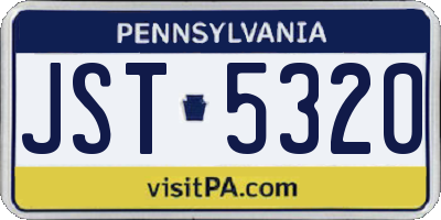 PA license plate JST5320