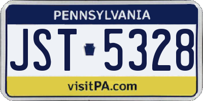 PA license plate JST5328