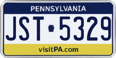 PA license plate JST5329