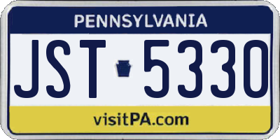 PA license plate JST5330