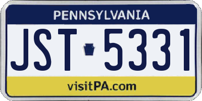 PA license plate JST5331