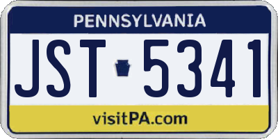 PA license plate JST5341