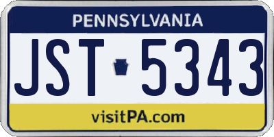 PA license plate JST5343