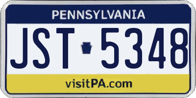 PA license plate JST5348