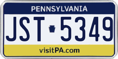 PA license plate JST5349