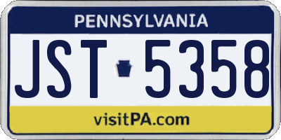PA license plate JST5358