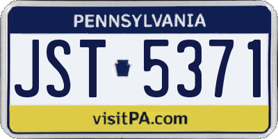 PA license plate JST5371