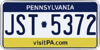 PA license plate JST5372