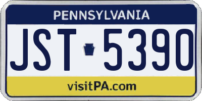 PA license plate JST5390