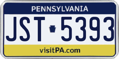 PA license plate JST5393