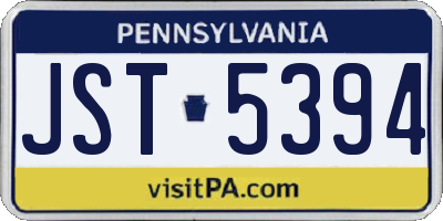 PA license plate JST5394
