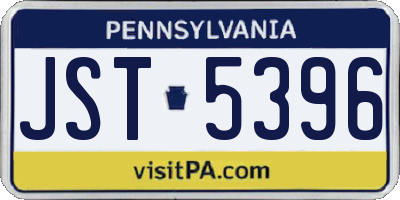PA license plate JST5396