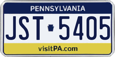 PA license plate JST5405