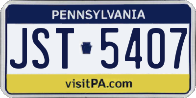 PA license plate JST5407