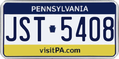 PA license plate JST5408