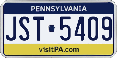 PA license plate JST5409
