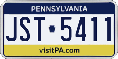 PA license plate JST5411