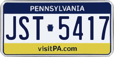 PA license plate JST5417