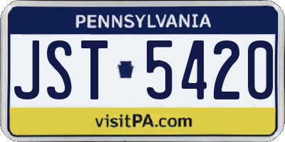 PA license plate JST5420