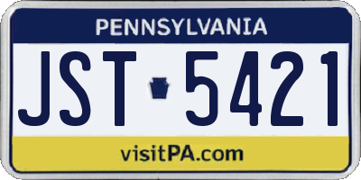 PA license plate JST5421