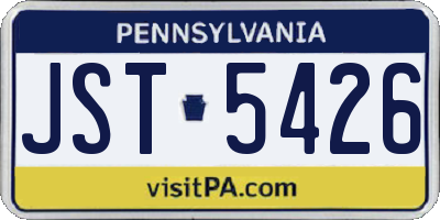 PA license plate JST5426