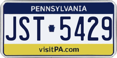 PA license plate JST5429