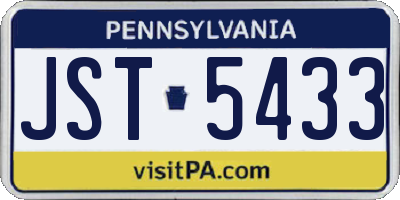 PA license plate JST5433