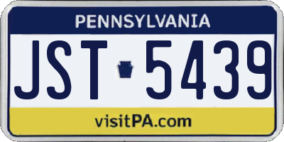 PA license plate JST5439