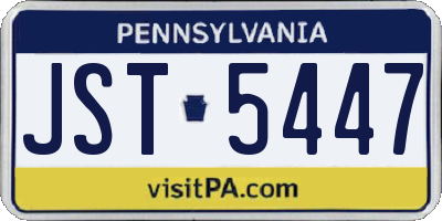 PA license plate JST5447