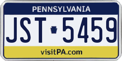 PA license plate JST5459