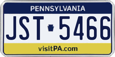 PA license plate JST5466