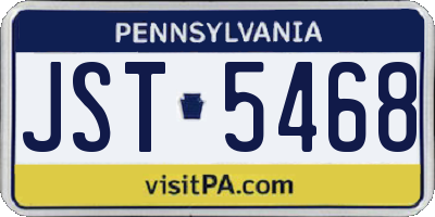 PA license plate JST5468