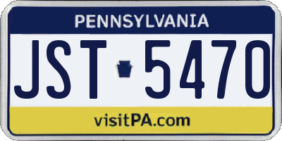 PA license plate JST5470