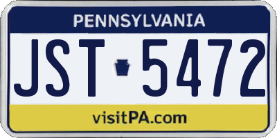 PA license plate JST5472