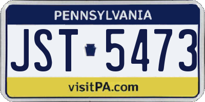 PA license plate JST5473