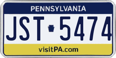 PA license plate JST5474