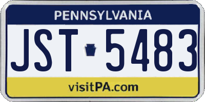 PA license plate JST5483