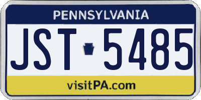 PA license plate JST5485