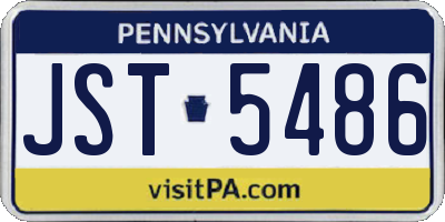 PA license plate JST5486