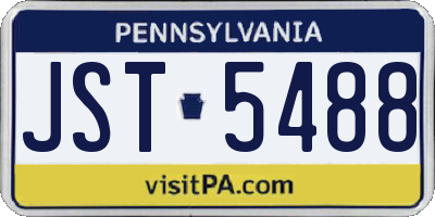 PA license plate JST5488