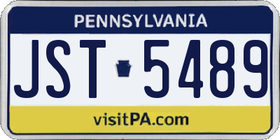 PA license plate JST5489