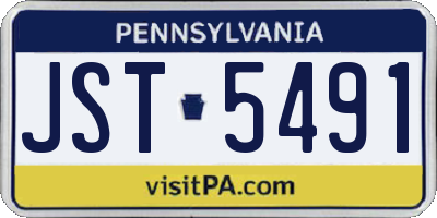 PA license plate JST5491