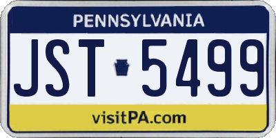 PA license plate JST5499
