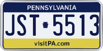 PA license plate JST5513
