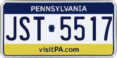 PA license plate JST5517