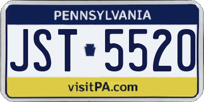 PA license plate JST5520