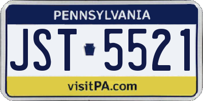 PA license plate JST5521