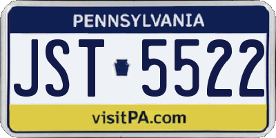 PA license plate JST5522